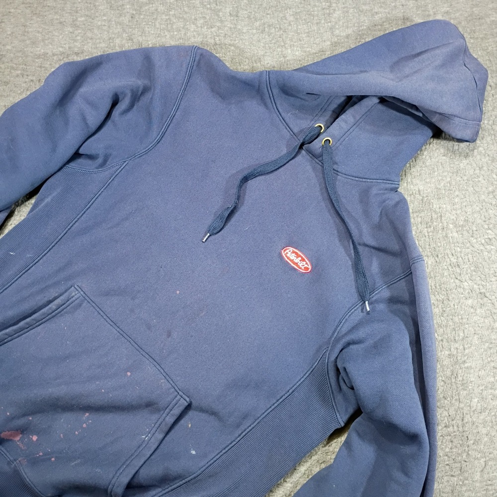 Sport-Tek Peterbilt Hoodie Mens Medium Blue Distressed Pullover Grunge Workwear